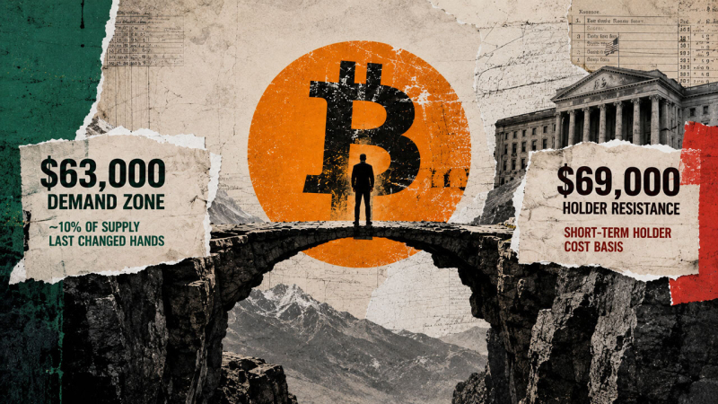 Bitcoin enters CPI week caught between a $63,000 on-chain demand zone and $69,000 holder resistance