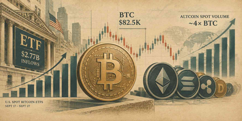 Altcoins Gain Momentum Amid $2.77B Bitcoin ETF Inflows as BTC Rebounds From $82.5K