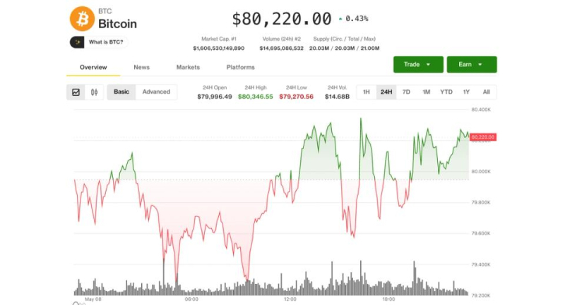 Coinbase rebounds as altcoins surge with bitcoin holding above $80,000
