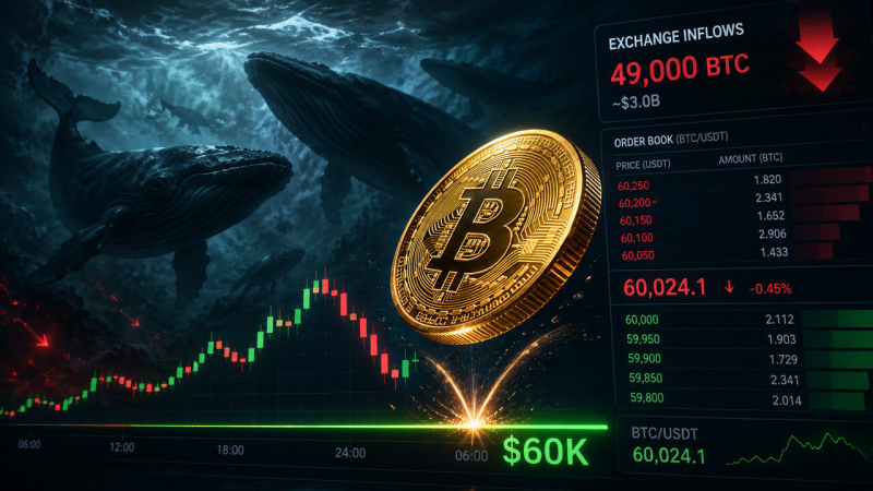 Bitcoin whales send 49,000 BTC to exchanges as $60K rebound shows signs of weakness