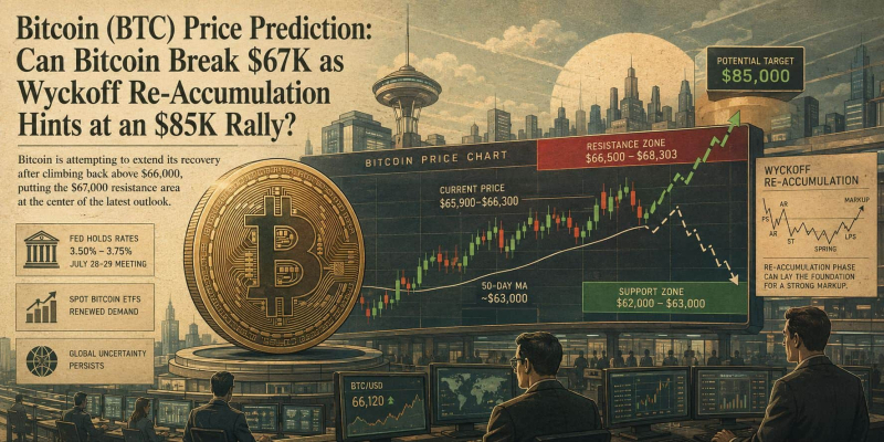 Bitcoin (BTC) Price Prediction: Can Bitcoin Break $67K as Wyckoff Re-Accumulation Hints at an $85K Rally?