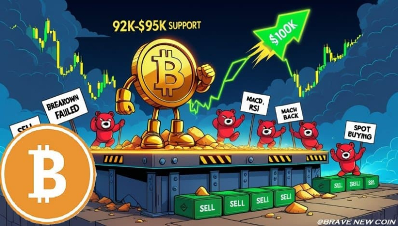 Bitcoin Price Prediction: BTC Price Defends $92K–$95K Support as Bullish Technicals Target $100K After Pullback